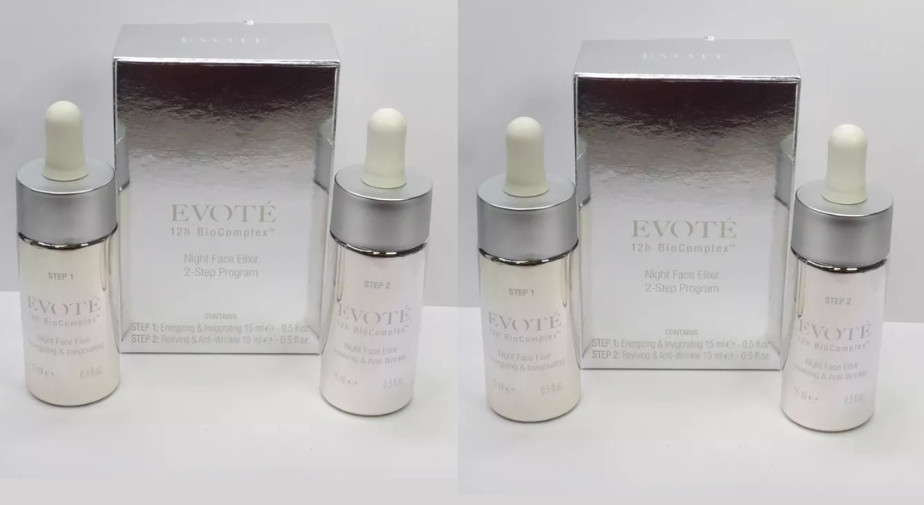 EVOTE NIGHT FACE ELIXIR 2-STEP PROGRAM BOXED (LOT OF 2)