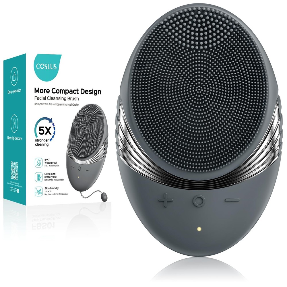 COSLUS FBS01 Facial Cleansing Brush Face 2.77 x 4.19 x 1.02 Inch, Grey