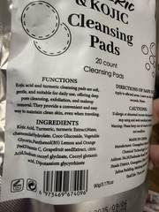 MIAOFUTONG Turmeric & Kojic Acid Cleansing Pads 20ct Deep Cleansing Exfoliating