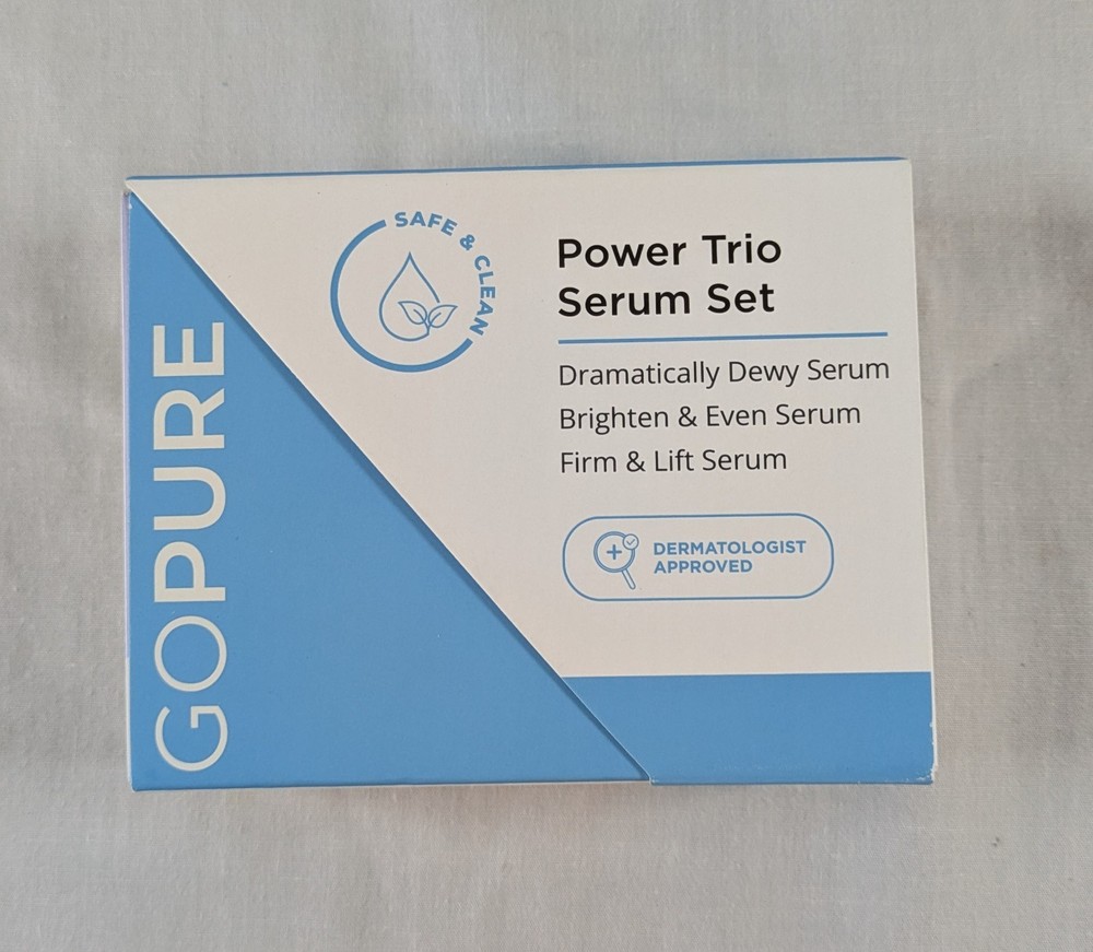 GoPure Power Trio Serum Set Exp. 5/26 New In Box 3 Specialized Facial Serums