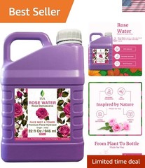 Refreshing 32 Fl Oz Rose Water – Ideal Mist for Skin Hydration & Haircare Bliss