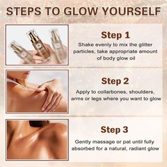 Body Shimmer Oil, SPF 45 Broad Spectrum, Sunscreen Shimmer Body Glow Oil with Co