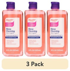 (3 pack) Equate Beauty Deep Cleaning Acne Care Facial Astringent, 8 fl oz