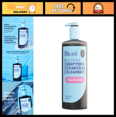 Deep Pore Charcoal Face Wash for Oily Skin, 11.45 fl oz | Daily Cleanser, Remove
