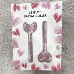 Ice Globe Facial Roller Set of 2 Pink Glass Cooling for Puffiness & Dark Circles