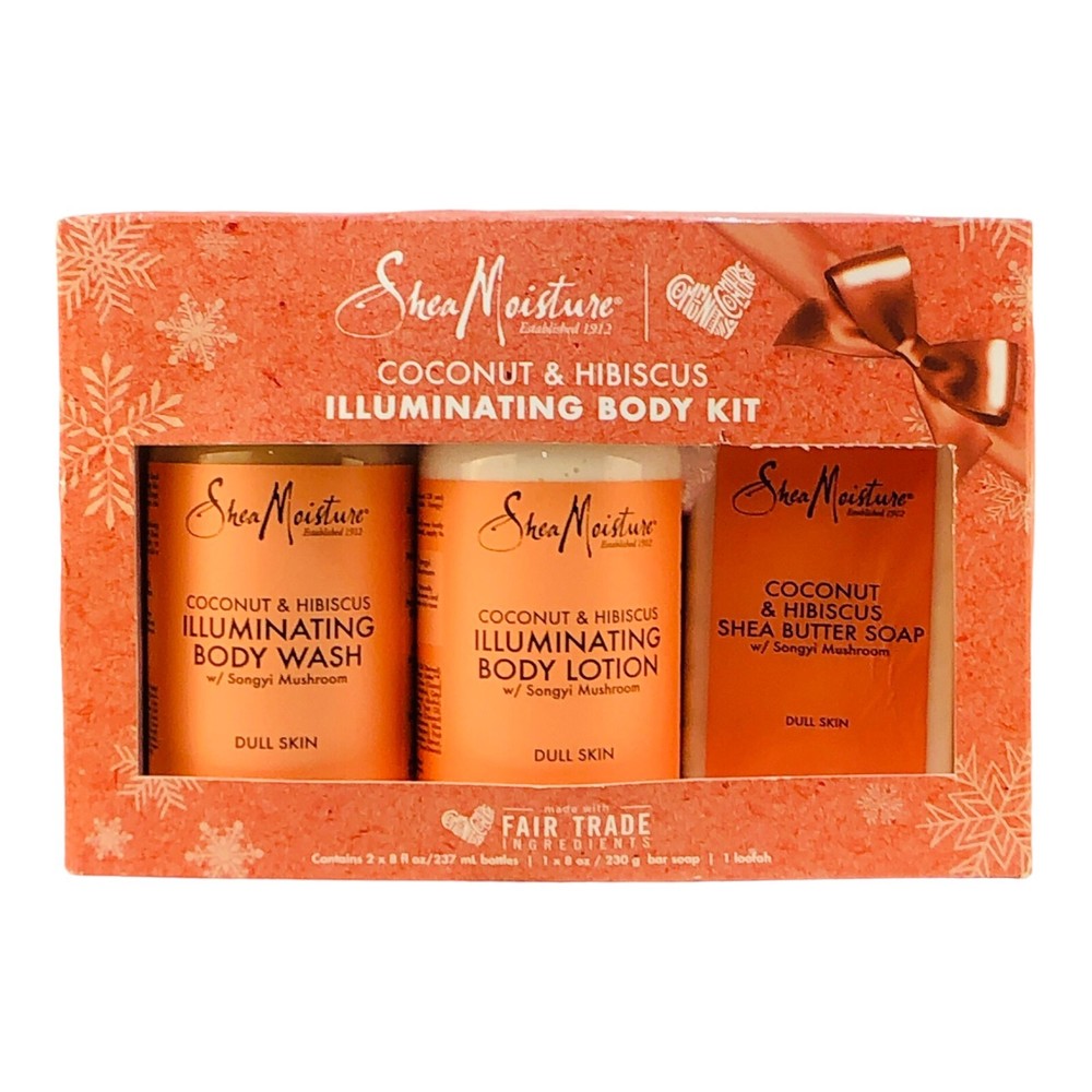 Shea Moisture Coconut & Hibiscus Illuminating Body Kit Fair Trade Ingredients