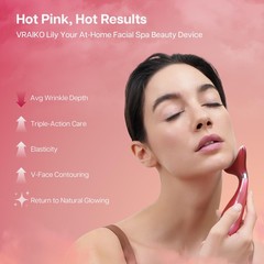 VRAIKO Lily Neck Face Massager, Sculpting Tool, No Stand, Spicy Pink
