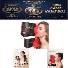 Aurphany LED Light Therapy Mask for Face and Neck – 7 Colors, 324 LEDs
