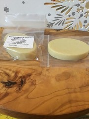 Homemade Fresh Organic Calendula Lotion bars made of beeswax, Shea, cocoa butter