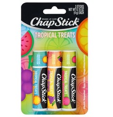 X3 Chapstick Tropical Treats Flavored Lip Balm Watermelon Tangerine & Grape
