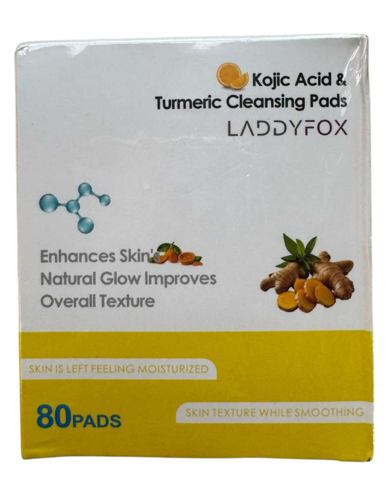 Kojic Acid &Turmeric Cleansing Pads – 80 Count – Ex: 4/27