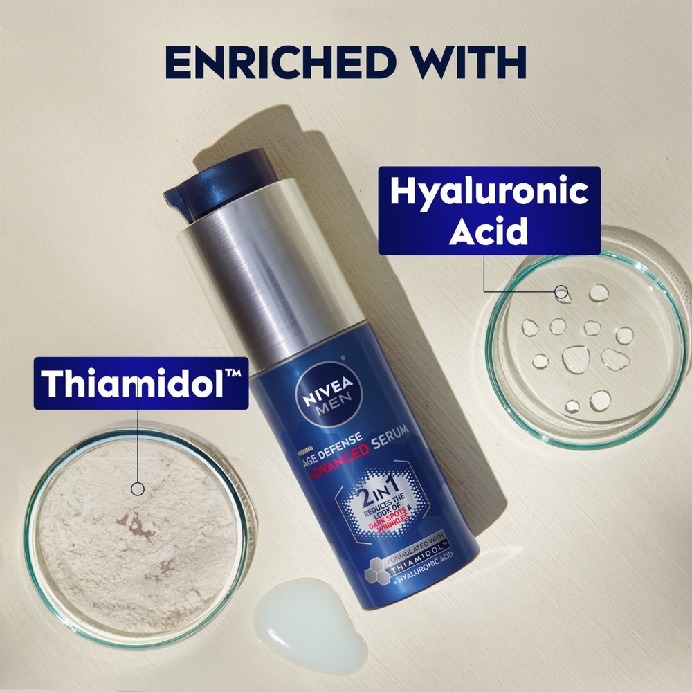 NIVEA MEN Age Defense Advanced Serum Thiamidol Hyaluronic Acid 1 fl oz/30mL