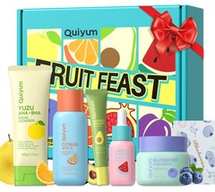 QUIYUM Fruit Skincare for Teens, 5 Daily Routine Beauty Skin 5PCS, Multicolor