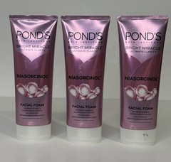 3 Pond&rsquo;S Bright Miracle Ultimate Clarity Niasorcinol Facial Foam 90g Each