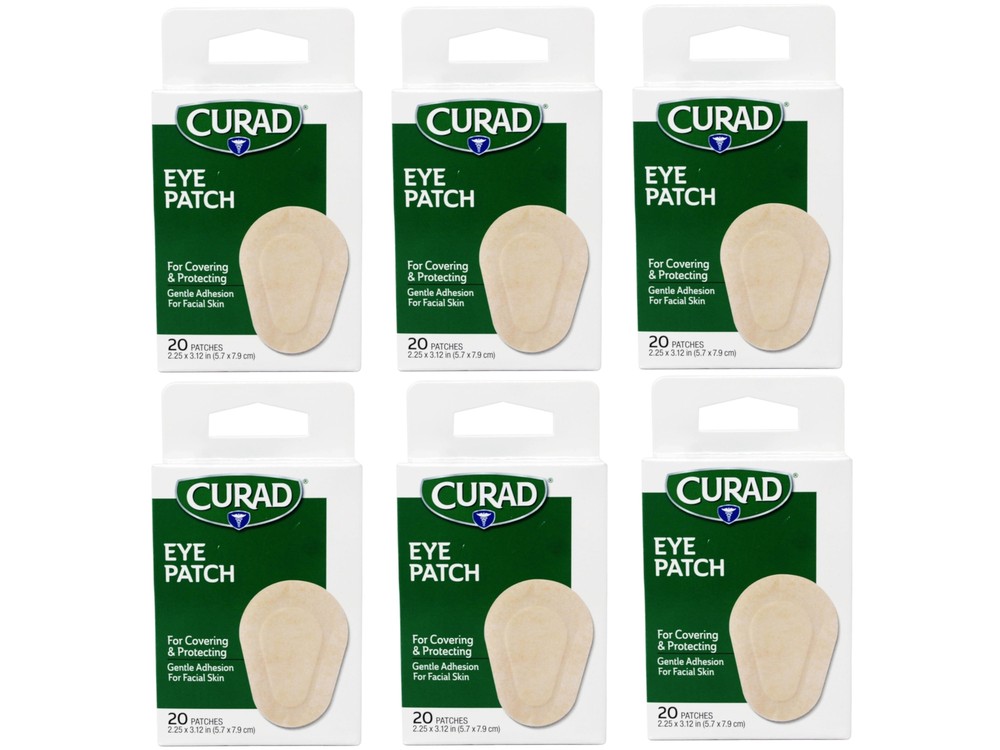 Curad Eye Patch, Non-Woven (Paper), 2.25 Inches X 3.12 Inches, 20 Count – 6 Pack
