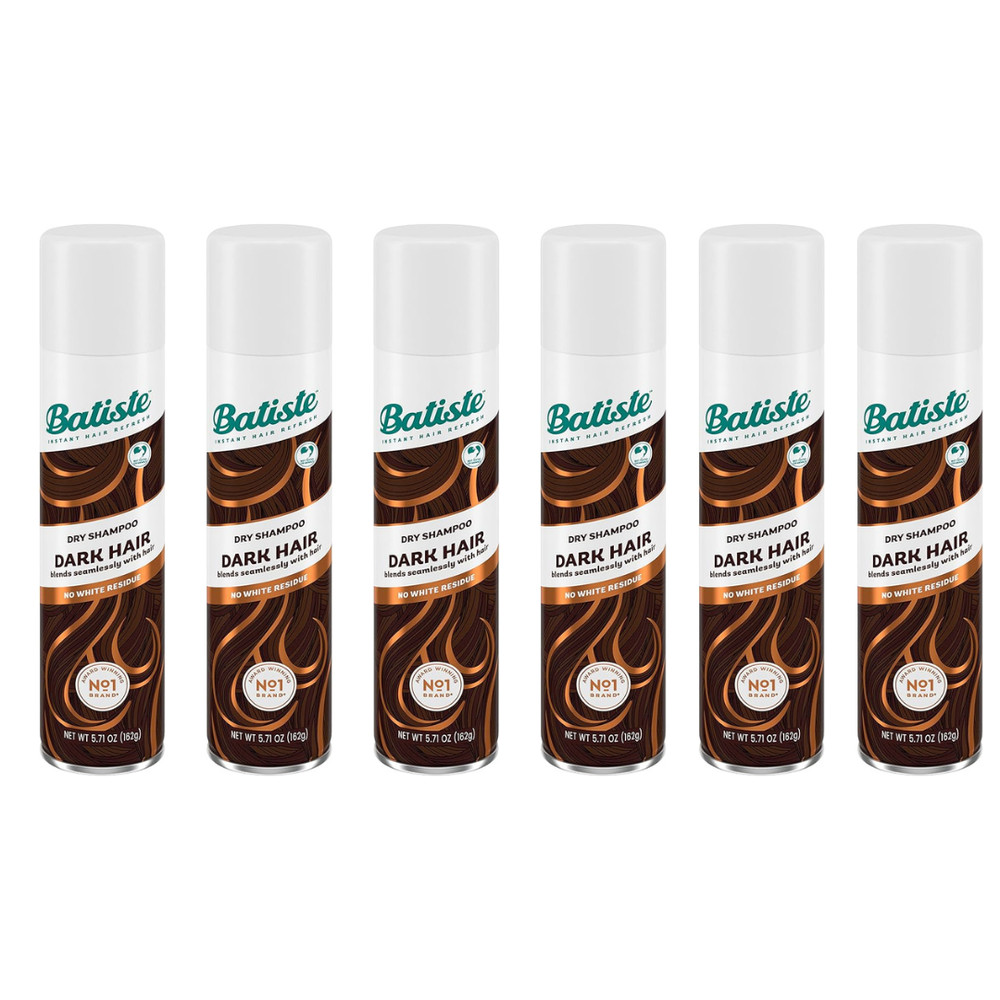 Batiste Dry Shampoo Plus Instant Hair Refresh, Divine Dark, 6.73 fl. oz, Pack 6