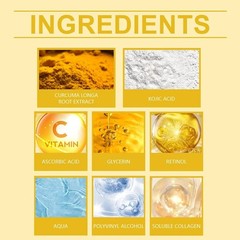 Kojic Acid Turmeric Overnight Peel Off Mask – Brighten Dull Skin,Fade Dark Spots