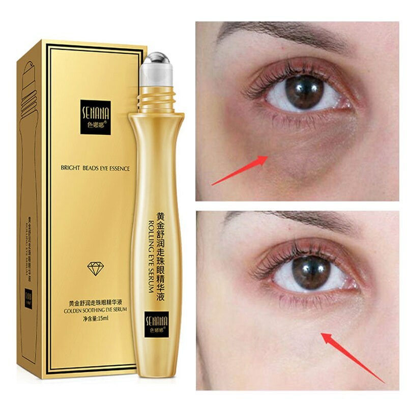 24K Gold Roll-on Puffy Eye Cream Dark Circles Puffiness Anti-Aging Fine Line
