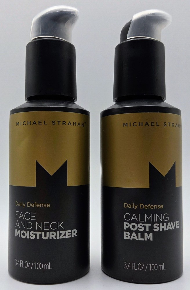 2 MICHAEL STRAHAN Daily Defense FACE & NECK MOISTURIZER, CALMING POST SHAVE BALM