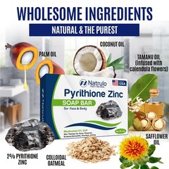 Pyrithione Zinc Soap Bar for Face & Body, 4oz | 4 Ounce (Pack of 1), Silver