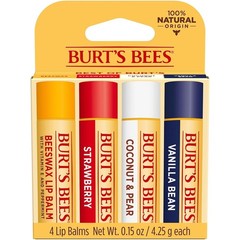 Burt&rsquo;s Bees Lip Balm, Beeswax, Strawberry, Coconut and Pear, and Vanilla Bean Pa