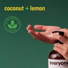 2x Everyone 2-in-1 Lotion for Hands/Body, 32 ounce (Pack of 1) Coconut and Lemon