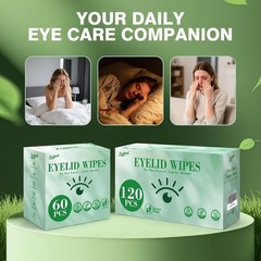 60PCS Tea Tree Oil Eyelid Wipes – Individually Wrapped Eye Lid Cleaning Wipes