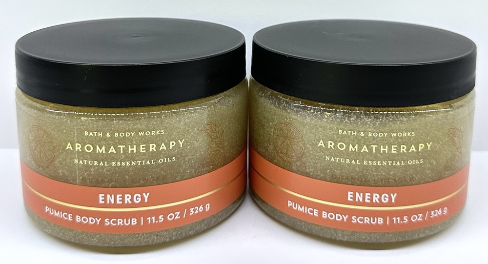 NEW 2-pack ENERGY PUMICE SCRUB Orang/ Ginger 11.5oz Bath Body Works Aromatherapy
