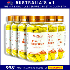 Fisetin Quercetin 99.8% Australian lab 500mg 6 x 60s Extra Lifespan Supplements