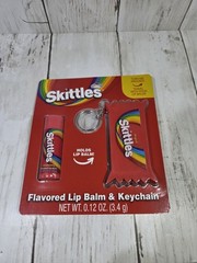 Skittles Lip Balm And Keychain Holder Set Taste Beauty Candy Flavored