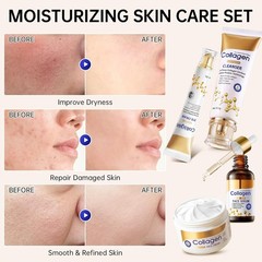 Collagen Skin Care Set, Anti Aging Skincare Set for Reduce Wrinkles, Shrink P…