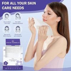 Face Towels, Disposable Face Towelette, Makeup Remover Dry Wipes 100 Count(2 Box