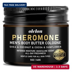 OLELON Pheromone Body Butter for Men, Cologned Body Skin Cream with Shea & Cocoa