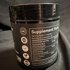 MethyIene Blue 120 Capsules Pharmaceutical Grade Antioxidant, Anti-Aging