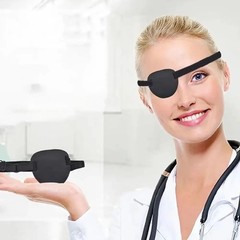 Skin Friendly Adjustable Pirate Eye Patch Washable Soft Vision Care Eye Cover Si
