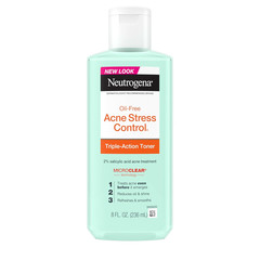 Acne Stress Control Oil-Free Triple-Action Face Toner, Skin Care with 2% Salicyl