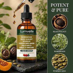 Wild Harvested Wormwood DropsNatural Herbal Supports Digestive Balance USA