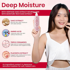 Full Body Lotion for Women, Natural Body Lotion for Men with Fermented Rice, Sak