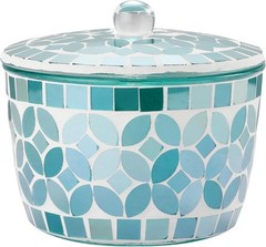 Bathroom Qtip Holder, Green Countertop Storage Organizer Canister Jar Qtip
