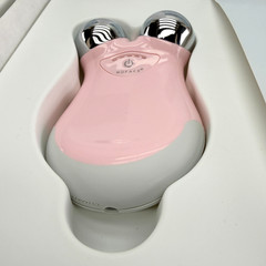 Nuface Petite Mini Facial Toning Device Pink + 10oz Aqua Gel +Brush NEW OPEN BOX