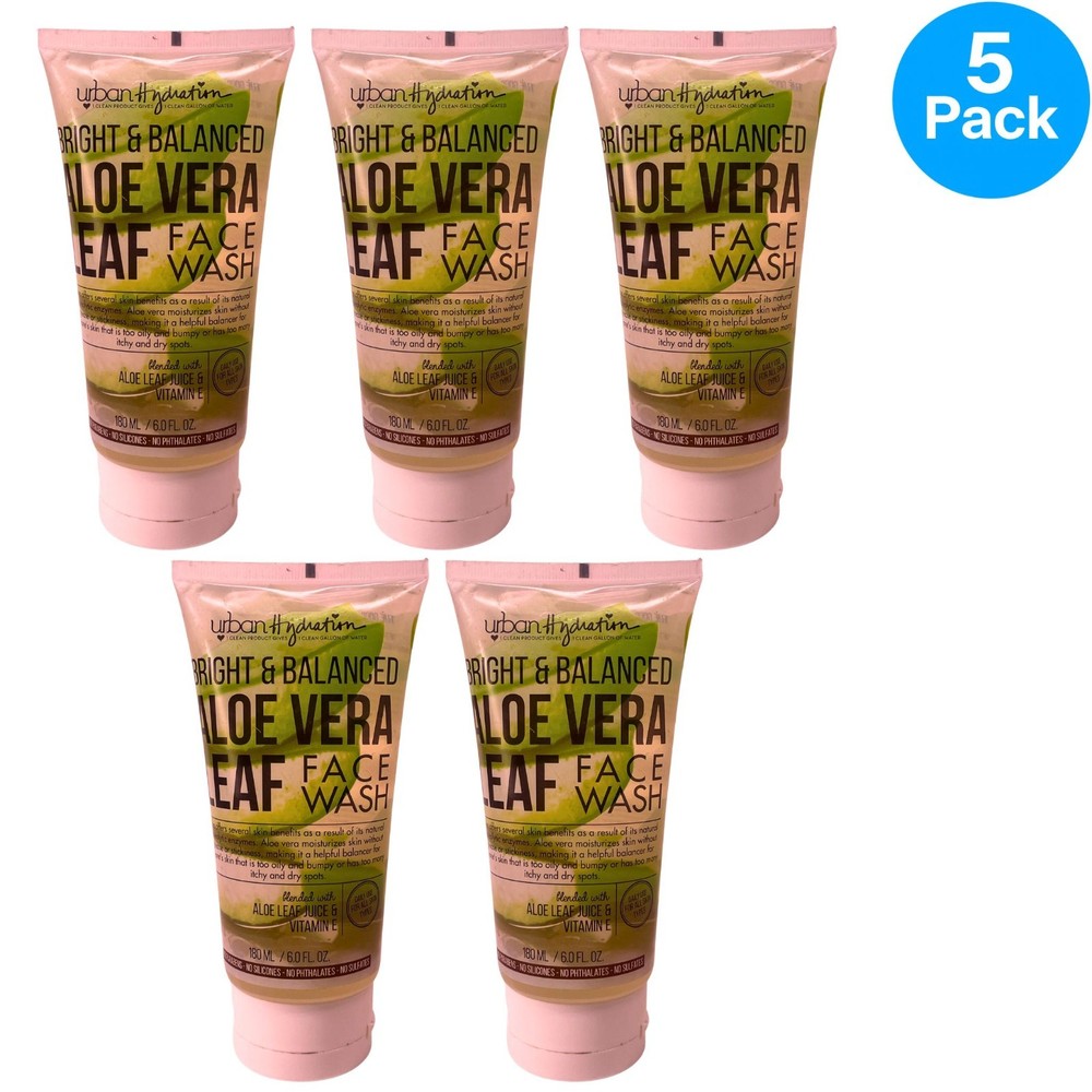 Urban Hydration Aloe Vera Face Wash 6.0oz 5 Pack New