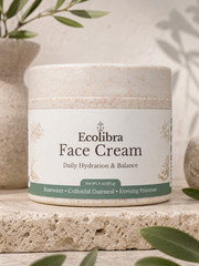 Ecolibra Face Cream 3 oz Natural Facial Moisturizer for Dry Sensitive Skin