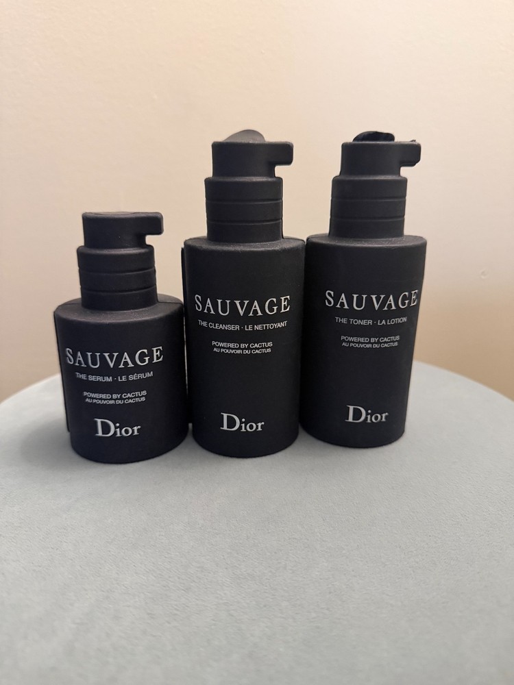 Dior Sauvage Men&rsquo;s Skincare Set Cleanser Toner Serum Full Size New Sealed