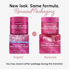 MAREE Collagen Acne Clearing Polishes – Toner Pads with Retinol – Minimizing