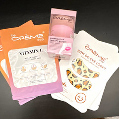 The Crème Shop Vitamin C + Hyaluronic Sheet Mask, Eye Patches & Lip Mask Set