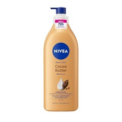NIVEA Cocoa Butter Body Lotion Dry Skin 72Hr Moisture 16.9 Fl Oz Pump