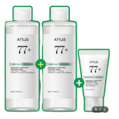 ANUA Heartleaf 77+ Hyaluron Soothing Toner 350ml x2 + Cream 20ml K-Beauty