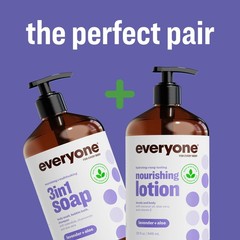 2x Everyone 2-in-1 Lotion for Hands/Body, 32 ounce Lavender and Aloe made with E