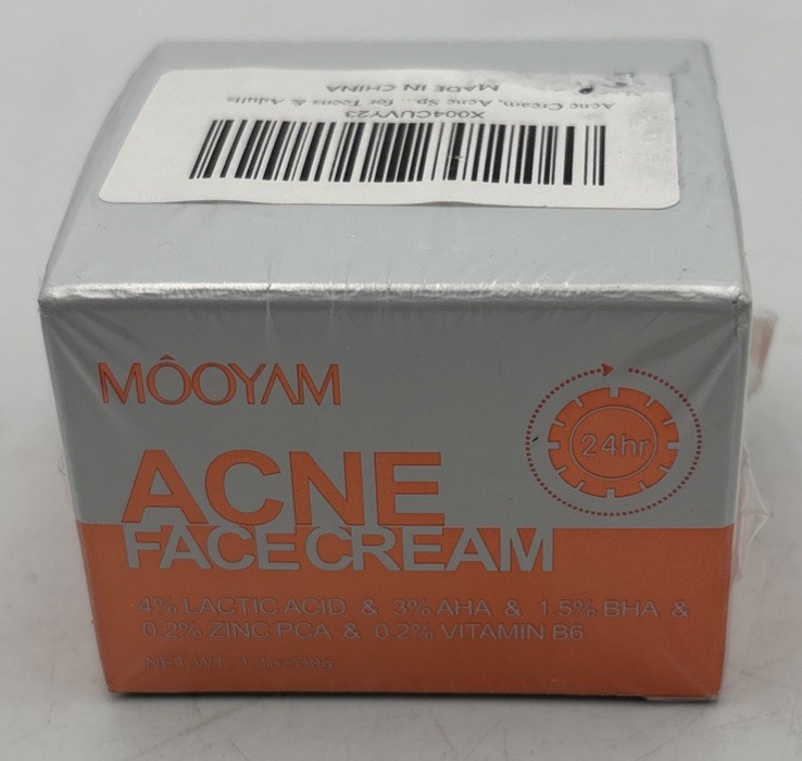 Mooyam- Acne Treatment Face Cream: 1.1 oz, 24 hr Treatment, New / Sealed