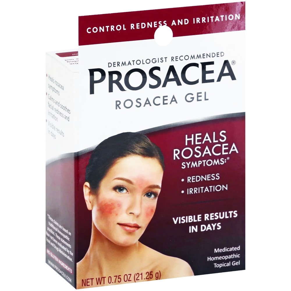 Prosacea ROSACEA GEL Relief: Redness Pimples Irritation MEDICATED HOMEOPATHIC
